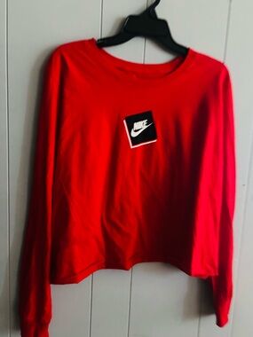 Nike Red Crewneck Tee with White Swoosh